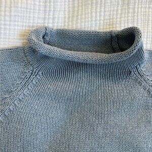 J. Crew Light Blue Roll Neck Cotton Sweater